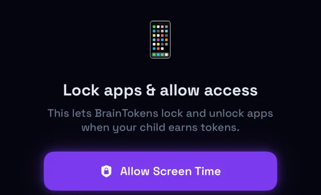 Allow Screen Time step: lock apps and allow access